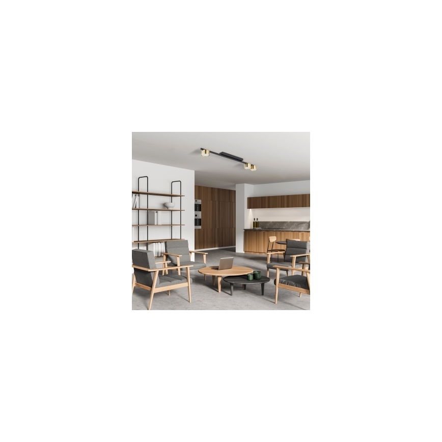 Corp de iluminat tip spot LED LOGAN 3xGU10/10W/230V negru/auriu