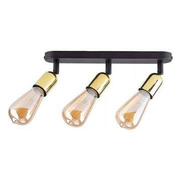 Corp de iluminat tip spot TOP, 3 x E27, 15W, 230V, negru/auriu