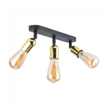 Corp de iluminat tip spot TOP, 3 x E27, 15W, 230V, negru/auriu