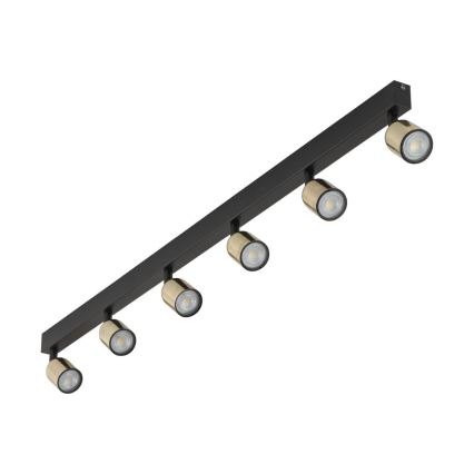 Corp de iluminat tip spot TOP 6xGU10/10W/230V negru/auriu