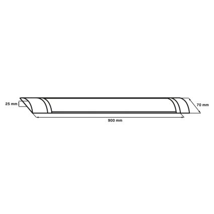 Corp de iluminat tubular LED/30W/230V 4000K 90 cm negru