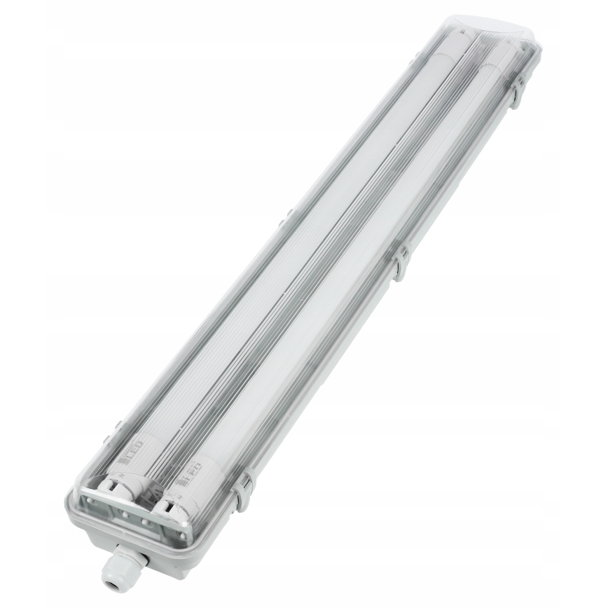 Corp LED tehnic tubular T8, 2x soclu G13, 10W, 230V, 6000K, 60 cm, IP65, alb