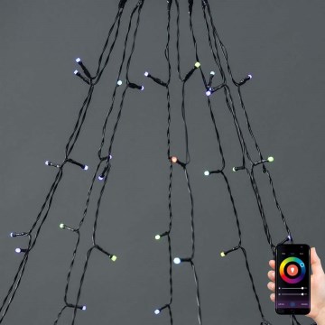 Cortină luminoasă LED RGB, 240 LED, 11 funcții, 8 m, IP65, Wi‑Fi Tuya