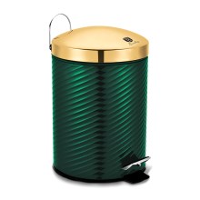 Coș de gunoi 12 l verde/auriu/oțel inoxidabil BerlingerHaus