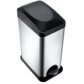 Coș de gunoi 15 l negru/oțel inoxidabil