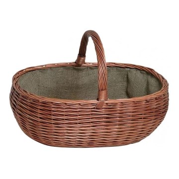 Coș de răchită cu mâner pentru lemne 40x65 cm