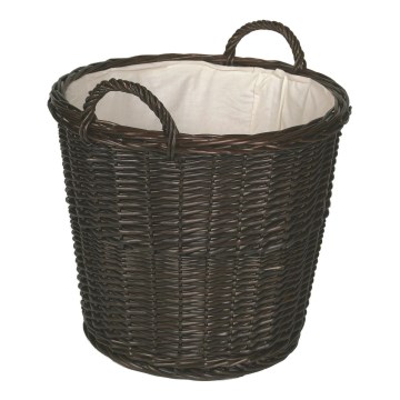 Coș de răchită cu mâner pentru lemne 50x48 cm
