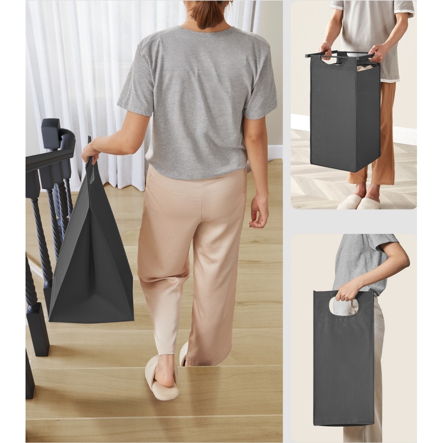 Coș de rufe REX negru/gri