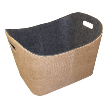 Coș din pâslă cu mânere pentru lemne 35x55 cm bej