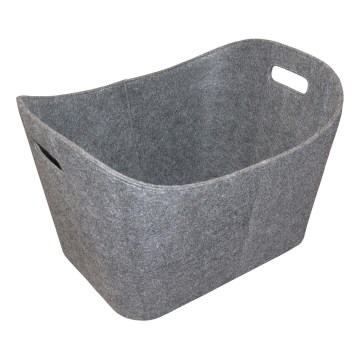 Coș din pâslă cu mânere pentru lemne 35x55 cm gri