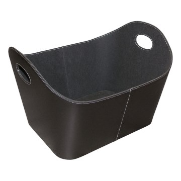 Coș din plastic cu mânere pentru lemne 35x55 cm negru