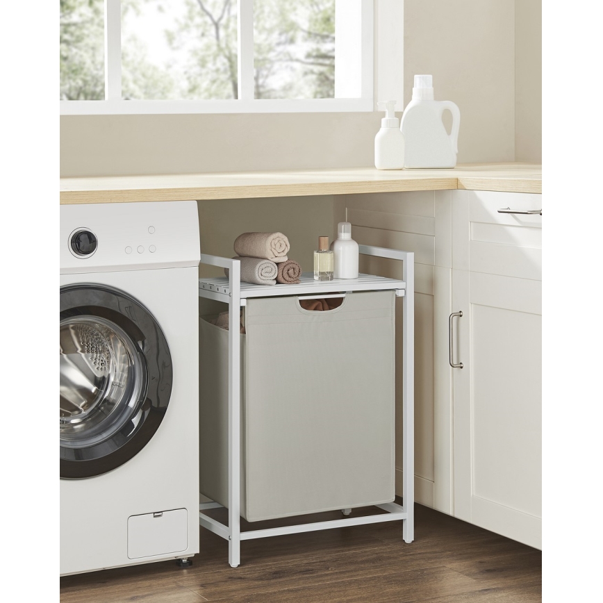 Coș pentru rufe REX, alb