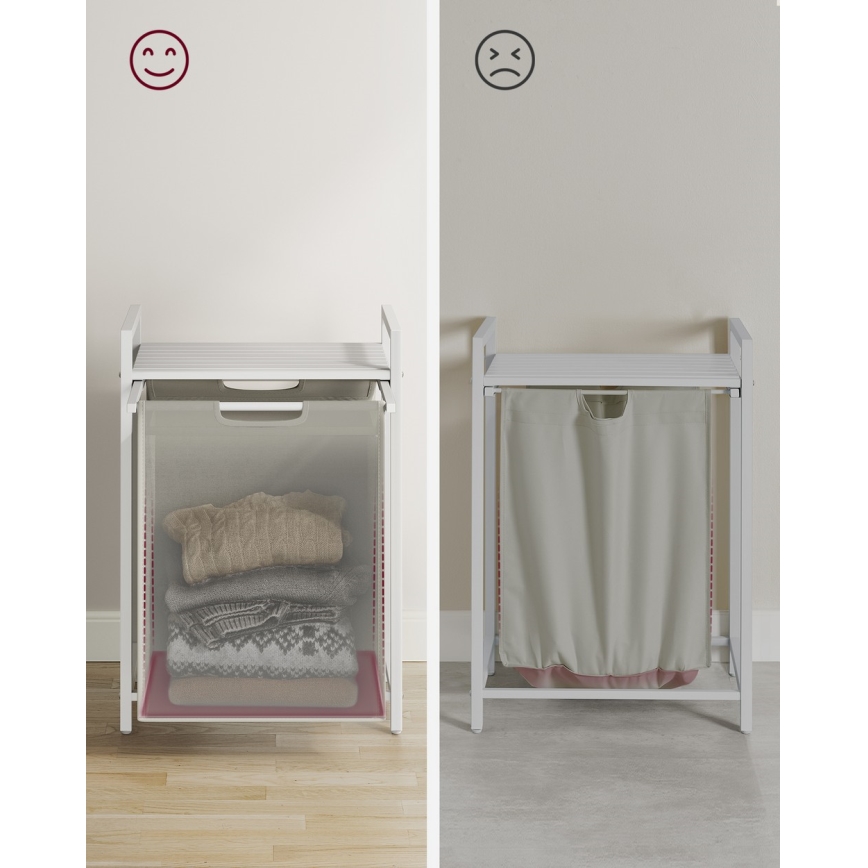 Coș pentru rufe REX, alb