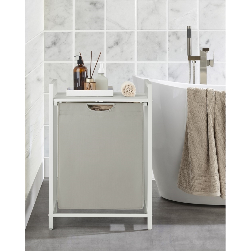 Coș pentru rufe REX, alb