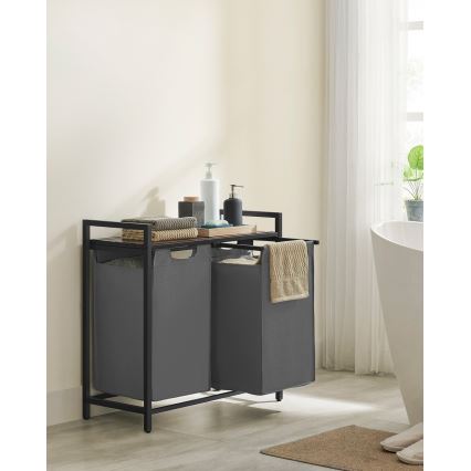 Coș pentru rufe REX maro/gri