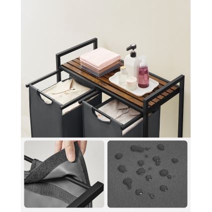 Coș pentru rufe REX maro/gri