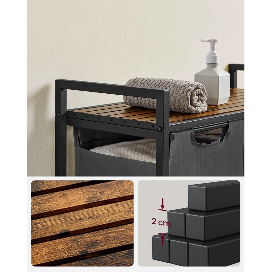 Coș pentru rufe REX maro/gri