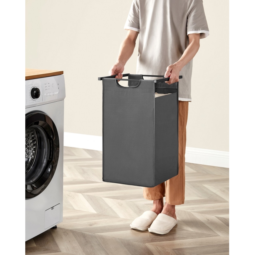 Coș pentru rufe REX maro/gri