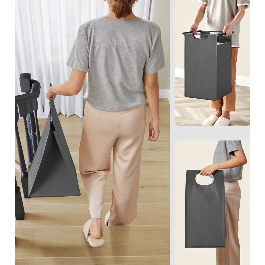 Coș pentru rufe REX maro/gri