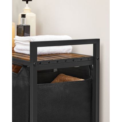 Coș pentru rufe REX maro/negru