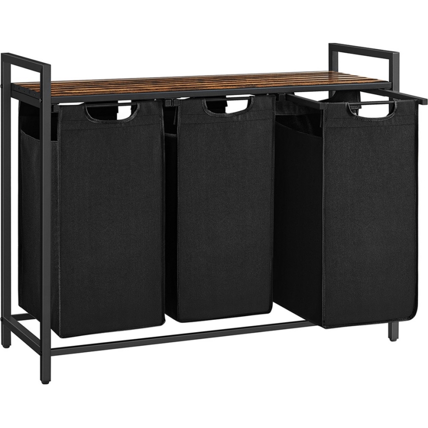 Coș pentru rufe REX maro/negru