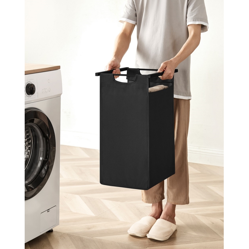 Coș pentru rufe REX, maro/negru