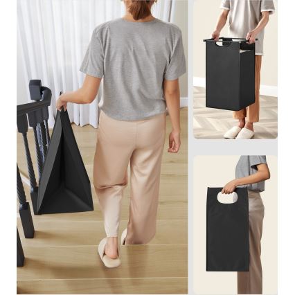 Coș pentru rufe REX, maro/negru