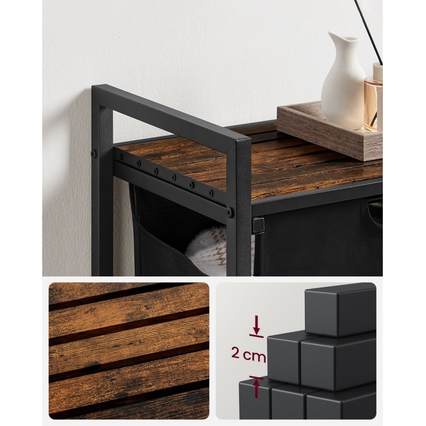 Coș pentru rufe REX maro/negru