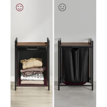 Coș pentru rufe REX maro/negru