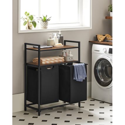 Coș pentru rufe REX maro/negru