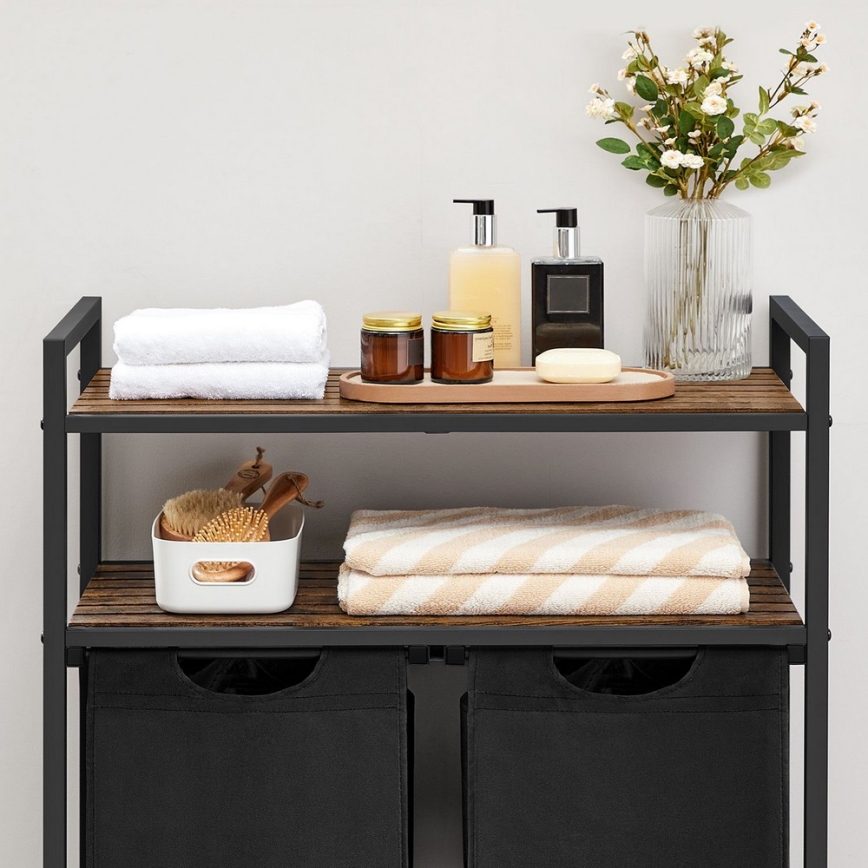 Coș pentru rufe REX maro/negru