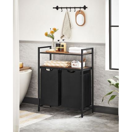 Coș pentru rufe REX maro/negru