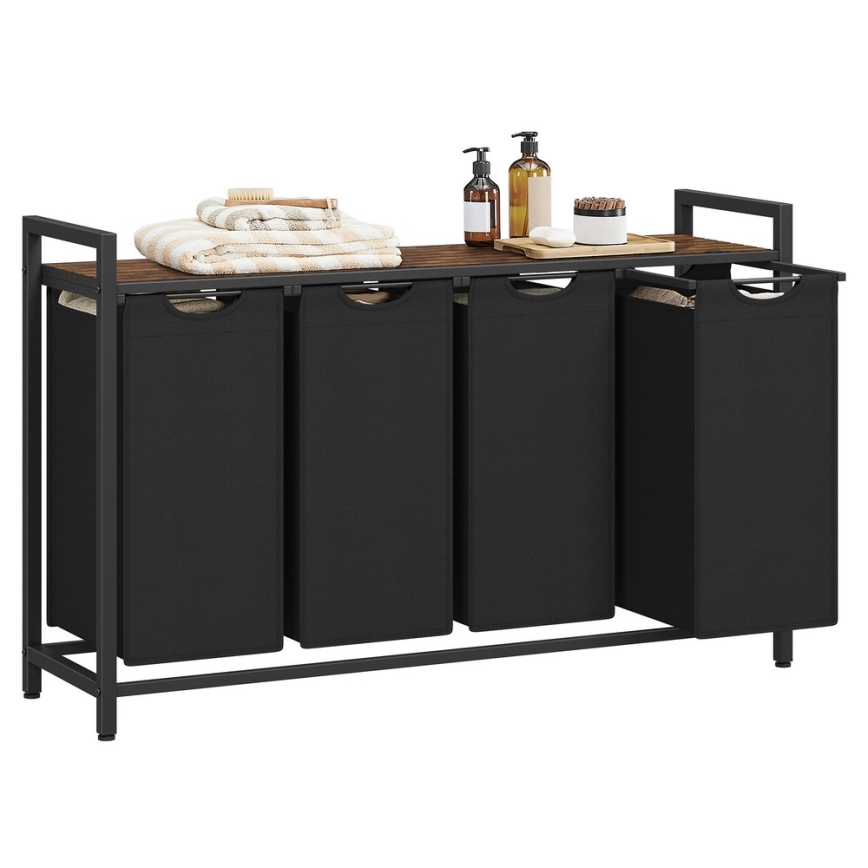 Coș pentru rufe REX, maro/negru