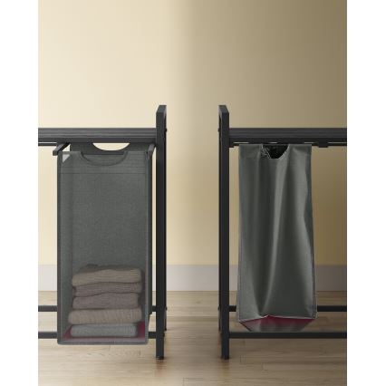 Coș pentru rufe REX negru/gri