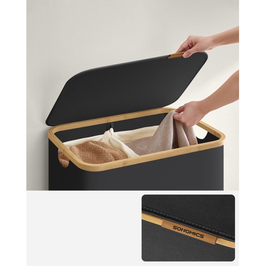 Coș pentru rufe TATE, negru