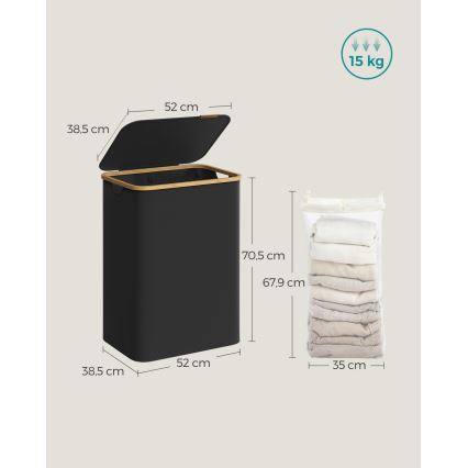 Coș pentru rufe TATE, negru