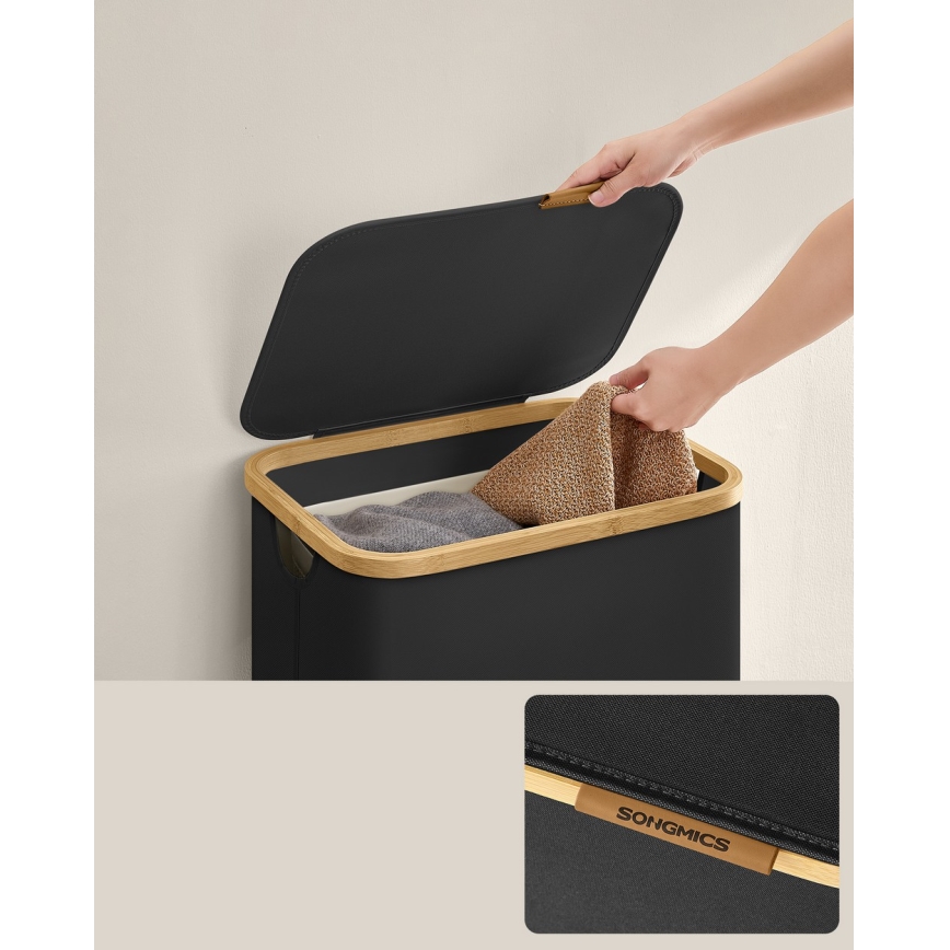 Coș pentru rufe TATE, negru