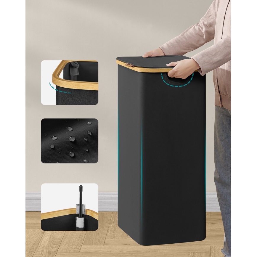 Coș pentru rufe TATE, negru