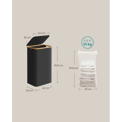 Coș pentru rufe TATE, negru