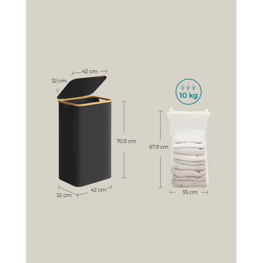 Coș pentru rufe TATE, negru