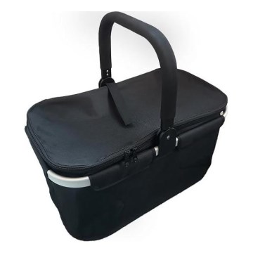 Coș pliabil de picnic pentru drumeții negru