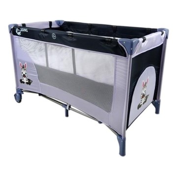 COSING - Pătuț de călătorie ADAM, reglabil, Zebra Gri