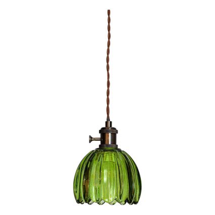 Cottex - Pendul NORA cu cablu și priză, 1xE14/5W/230V, verde