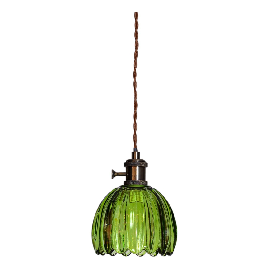 Cottex - Pendul NORA cu cablu și priză, 1xE14/5W/230V, verde