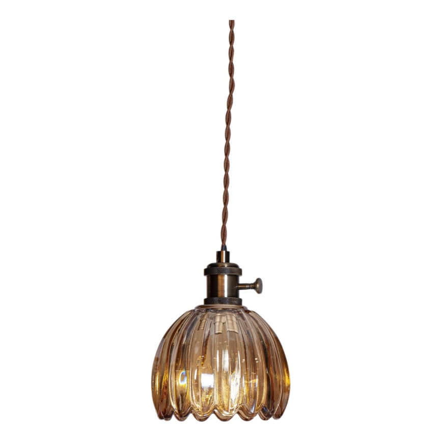 Cottex - Pendul cu cablu și priză NORA 1xE14/5W/230V, maro