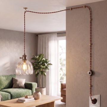 Cottex - Lustră cu cablu pentru priză NORA 1xE14/5W/230V transparentă