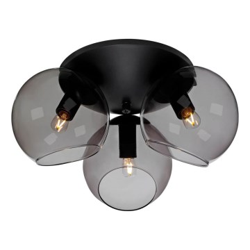 Cottex - Plafonieră CAPELLA 3xE14/40W/230V, Ø 37 cm, fumurie/neagră