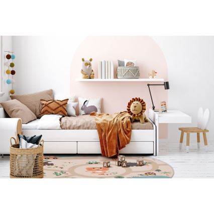 Covor antiderapant pentru copii ARES STREETS, 160 cm, bej/safari