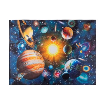 Covor antiderapant pentru copii PRINT 3D 120x160 cm planete/multicolor