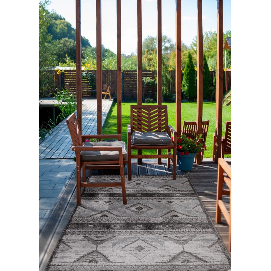 Covor de exterior CHIARA, 80 x 150 cm, gri